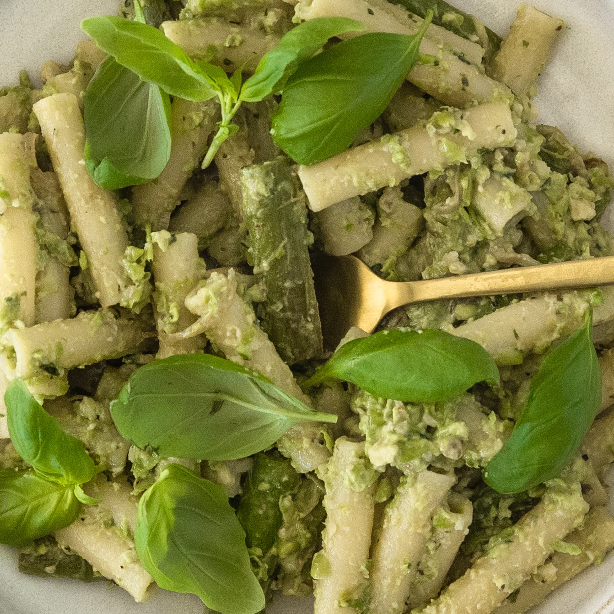 Asparagus Pea Pesto Pasta