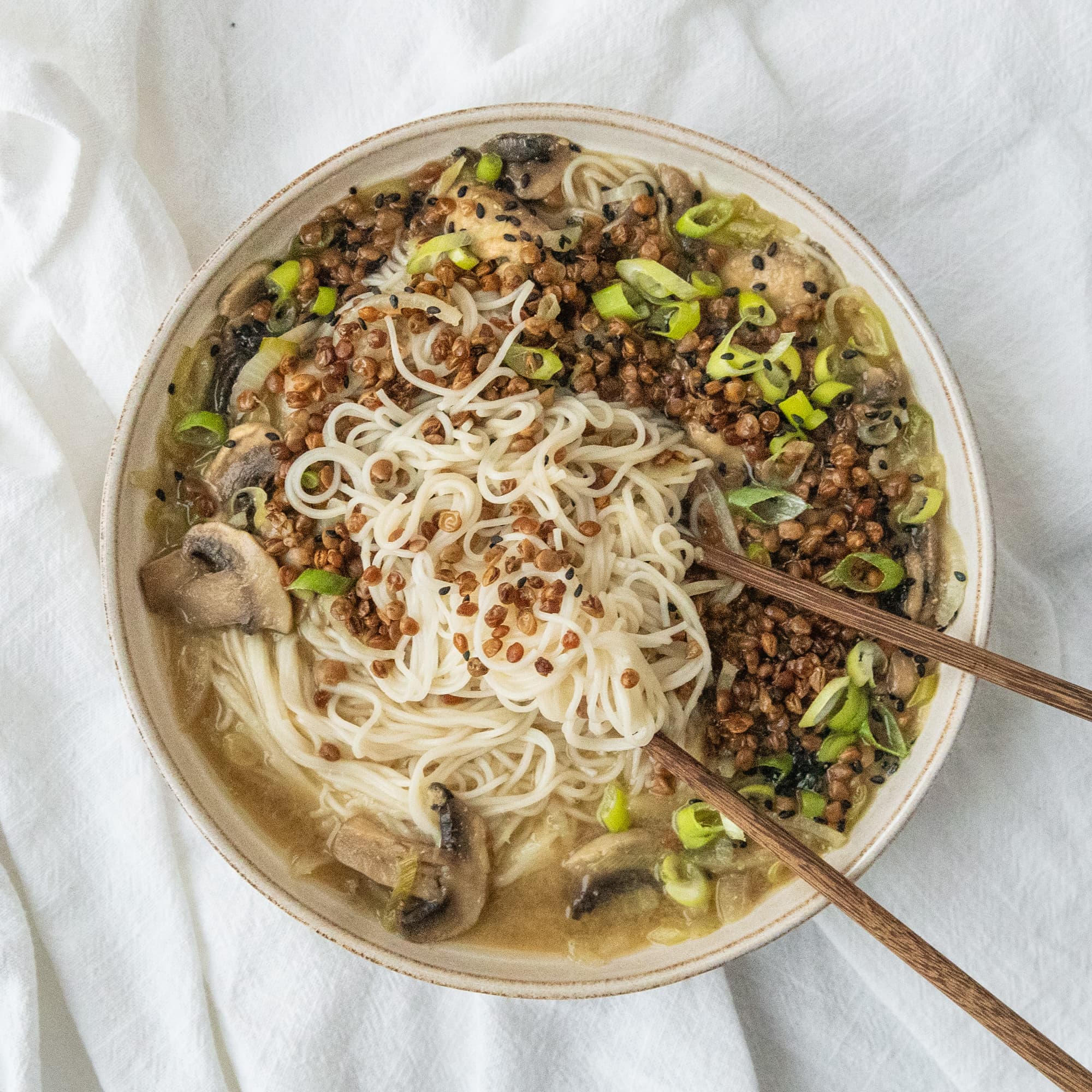 Crispy Lentil Miso Ramen