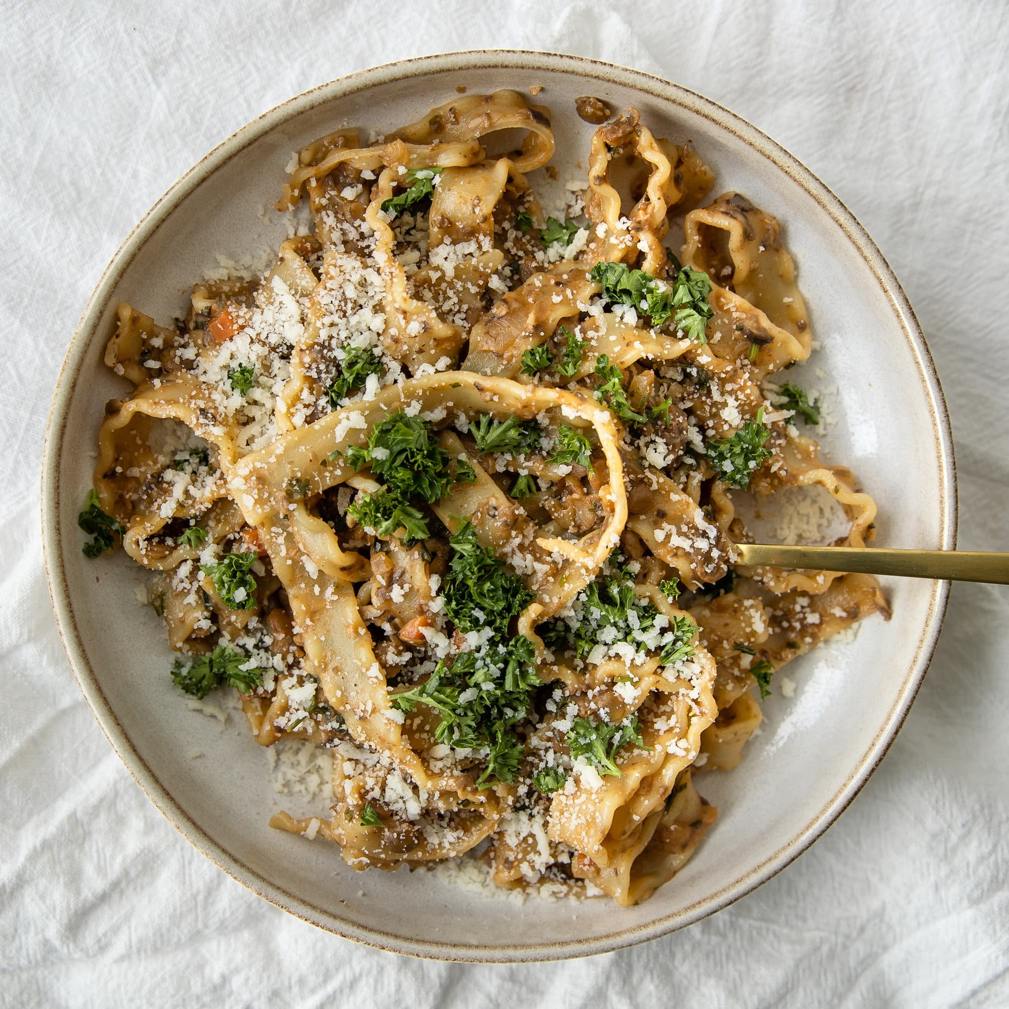 Mushroom Bolognese Pasta